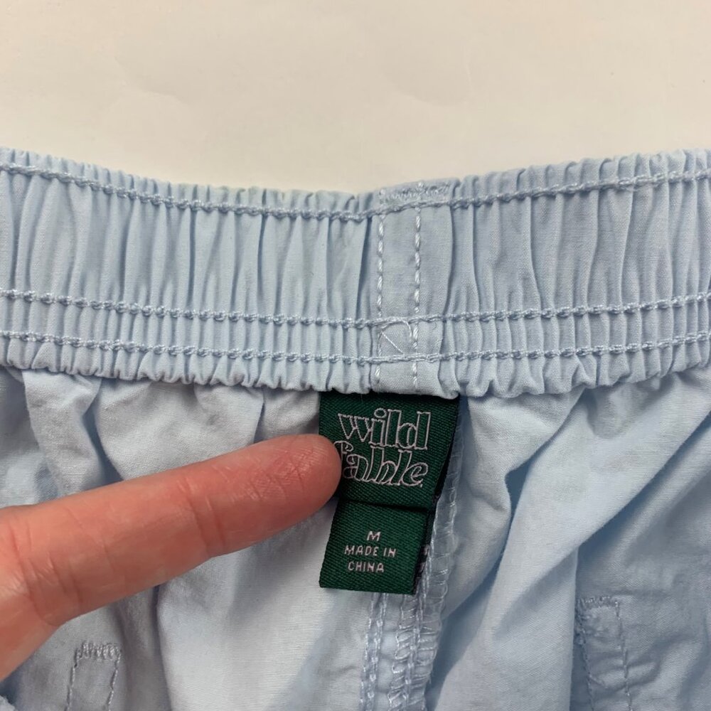 Wild Fable Light Blue Cotton Wide Leg Cargo Pant M - Picture 3 of 6